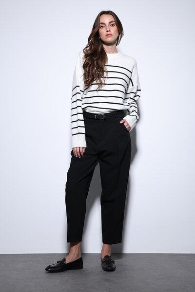 Antioch Stone Striped Knitwear Sweater