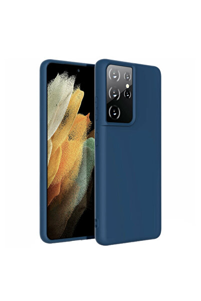 Optim Solution Husa de silicon Matt pentru Samsung Galaxy S21 Ultra, Albastru