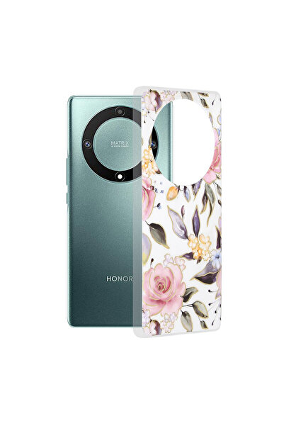 Optim Solution Husa de protectie pentru Honor Magic5 Lite, Silicon TPU, Marble Design, Alb