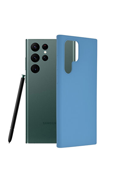 Optim Solution Husa Protectie Double Structure pentru Samsung Galaxy S22 Ultra, Microfibra, Albastru Royal