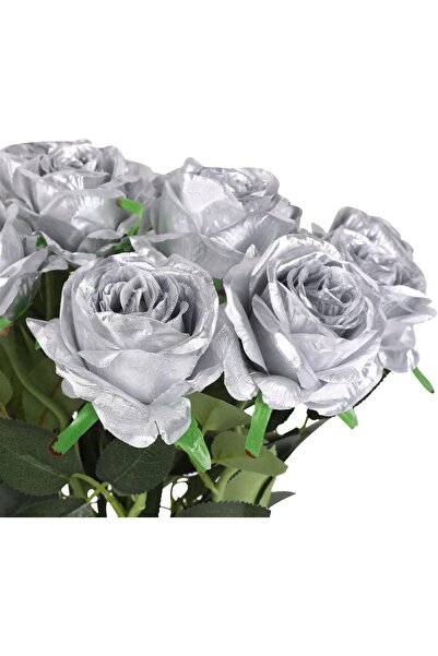 ALAYRA International 10pcs Silver Silk Roses, 51cm Realistic Long Stem Flower...