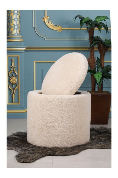 ygdecor PELUŞ SANDIKLI LARGE ÇOK AMAÇLI PUF KOLTUK