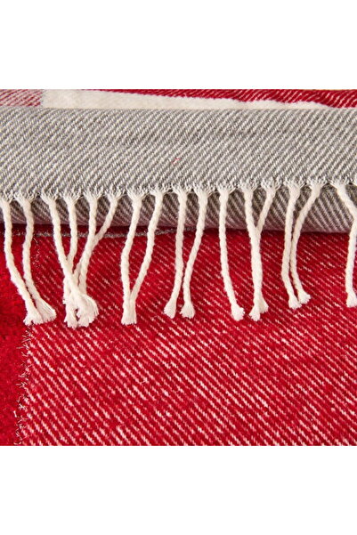 Genel Markalar Soft Vintera Pamuklu Çift Kişilik Battaniye - Kırmızı / Lacivert - 180x220 cm