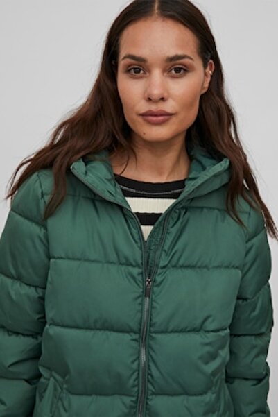 VILA , Padded Jacket with Hood, English Green, Size 36