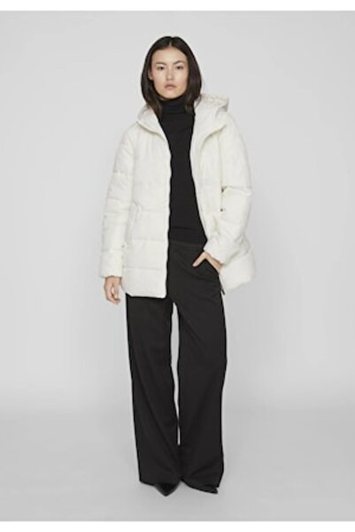 VILA Jachetă matlasată cu glugă Vitate, albă, mărimea 38