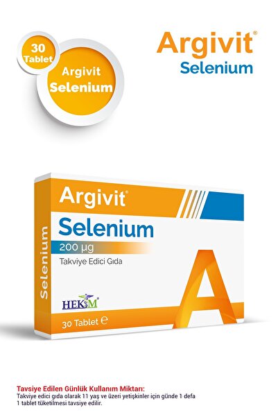 Argivit Selenium, Selenyum İçeren Takviye Edici Gıda 30 Tablet