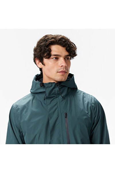 Nautica Men's Green Regular Fit Rain Breaker Raincoat