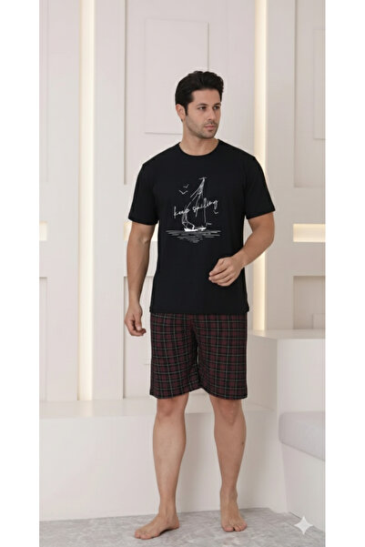 FAMES PİJAMA Мъжки костюм с черни карета