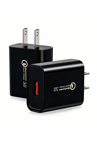 Flippy Fast Charge Wall Charger 5V 3A, European Plug, QC 3.0, 18W, No Cable, Black