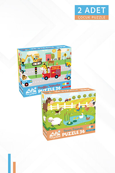 Neverland 2 ADET 36 PARÇA - TRAFFIC VEHICLES (TRAFİK TAŞITLARI) VE FARM FRIEN...