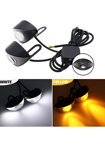 MeyZone Oto Araç Motor Atv Panjur İçi Sinyal Çamurluk Kartal Göz Çakar Led Beyaz Sarı