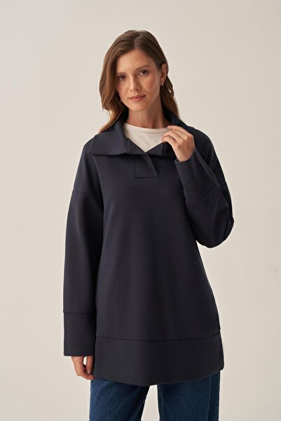 ALLDAY Φούτερ με λαιμόκοψη σε μπλε ναυτικό χρώμα