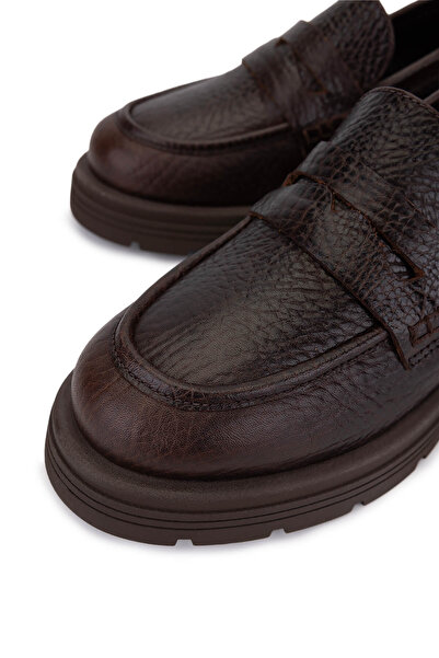 Tamer Tanca Kadın Hakiki Deri Kahverengi Loafer Ayakkabı