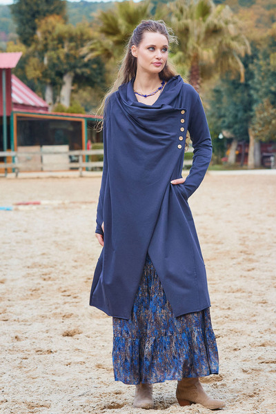 Los banditos Hooded Cardigan with Snap Button Detail