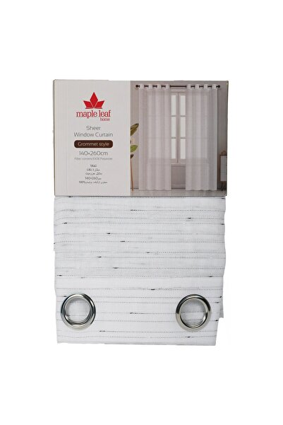 MAPLE LEAF Home Sheer Window Curtain 140 x 260cm White