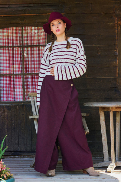 Los banditos Wrap Skirt Pocketed Wide Leg Pants