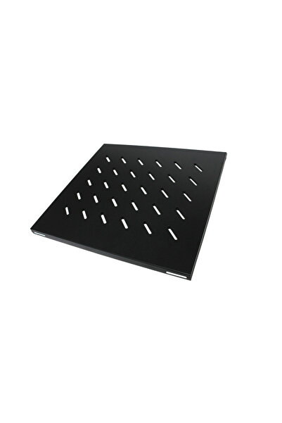 Mini pro Fixed Server Rack Shelf 800mm | 19″ Trey for Server Cabinets Vented Steel | Black