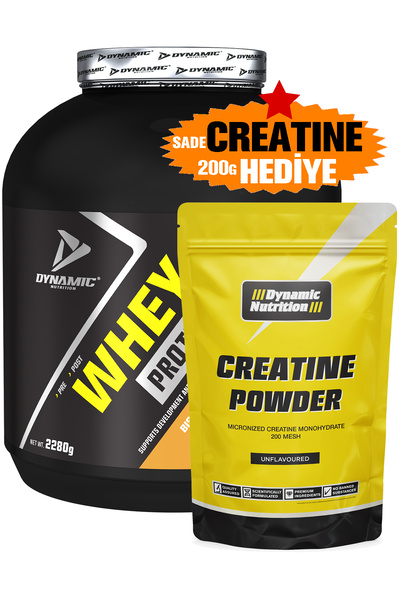 Dynamic Nutrition Creatine Hediyeli Whey Protein Tozu - 2280 G - 76 Servis -Bisküvi Aroma-Sindirim Enzimli-24G Protein