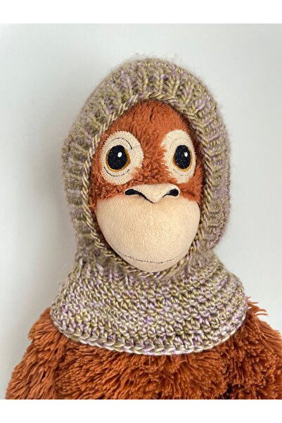 The Cloudish Shop Bebek Çocuk El Örgüsü Örme Boyunluklu Bere Balaklava mürdüm...