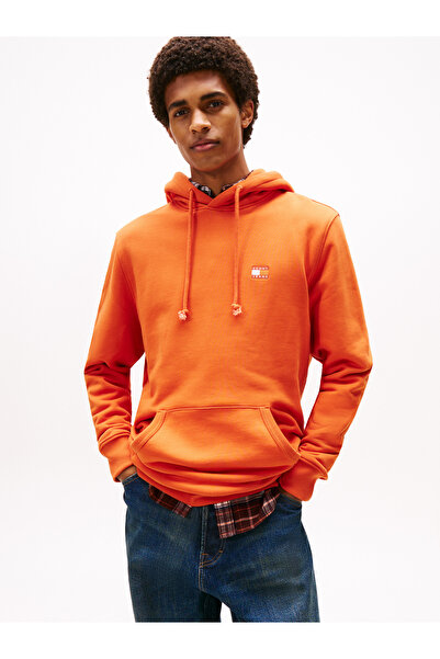 Tommy Hilfiger Tjm Reg Badge Turuncu Erkek Hoodie Ext