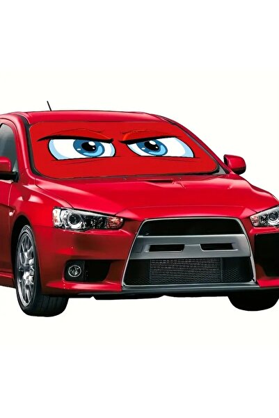 Dodemert Home Perdele de soare pliabilă de protecție din poliester cu design cu ochi roșii, cu ventuză, 70x150cm