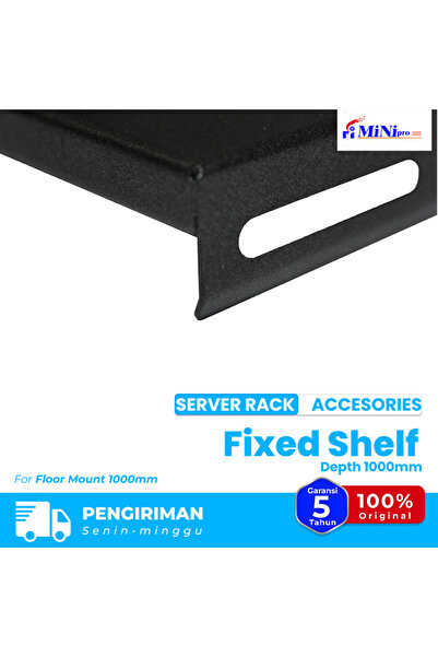 Mini pro Fixed Server Rack Shelf 1000mm | 19″ Trey for Server Cabinets Vented Steel | Black
