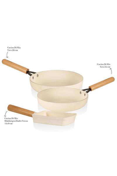 The Mia Cucina Di Mia Induction Base Ceramic Pan Set 3 Pieces