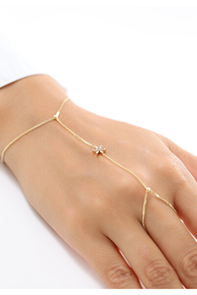 Zeyd Jewelry Baget Kesim Taşlı Yıldız 14 Ayar Altın Şahmeran