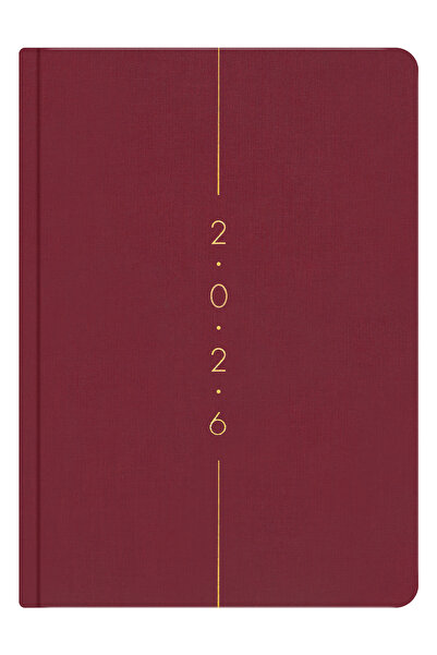 Matt Notebook 2026 Yılı A5 Keten Haftalık Ajanda 15x21 cm - 12 Aylık Bordo