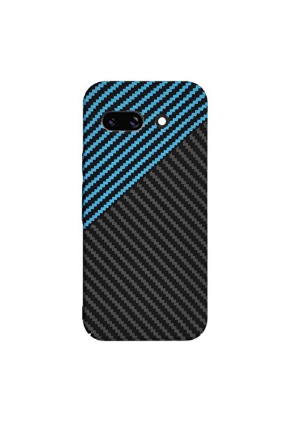 SKYDDAR INNOVATION Θήκη για Google Pixel 9a, υφή άνθρακα, Carbonite FiberShell, σετ αυτοκόλλητων, μπλε