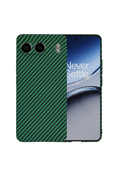 SKYDDAR INNOVATION Carcasă pentru OnePlus Nord 4, textură de carbon, Carbonite FiberShell, set de stickere, verde