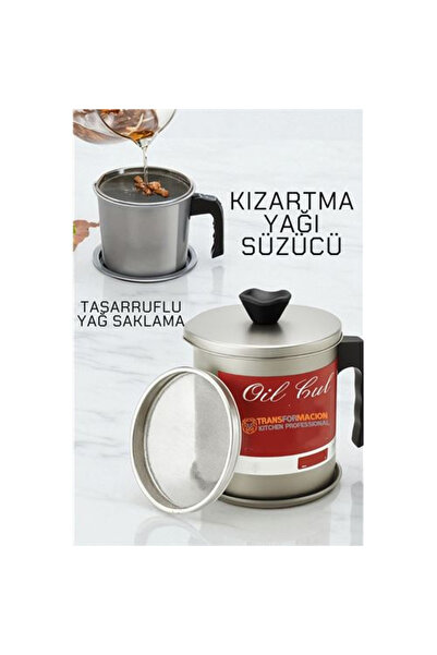 MKR HSNET Kızartma Yağı Süzücü - Yağ Saklama Kabı - Tasarruflu Yağ Ayırıcı