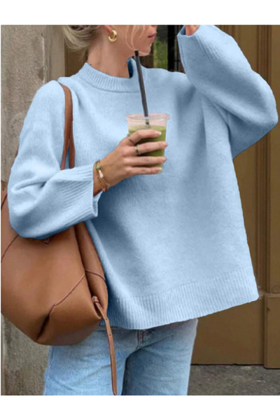 Machetta Pulover de tricotat oversize pentru femei, cu gât roșu, sezon nou