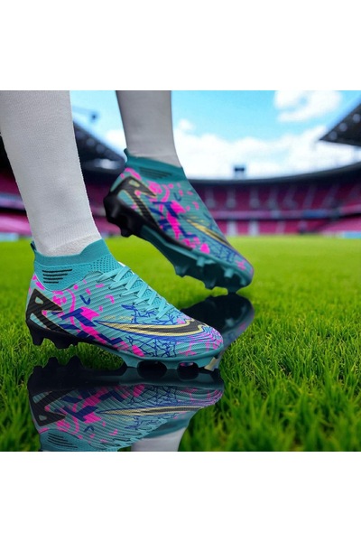 QUNDIR Erkek Çocuk Çoraplı Dişli Krampon Futbol Ayakkabısı