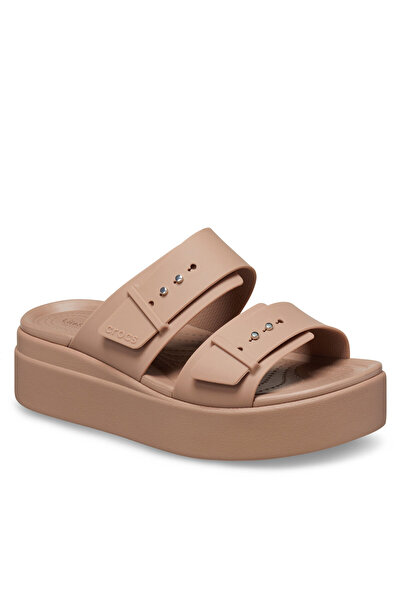 Crocs Γυναικείες σαγιονάρες μπεζ CROCS-207431 BROOKLYN ΧΑΜΗΛΗ ΣΦΗΝΑ ΜΕ ΠΛΕΥΡΑ...