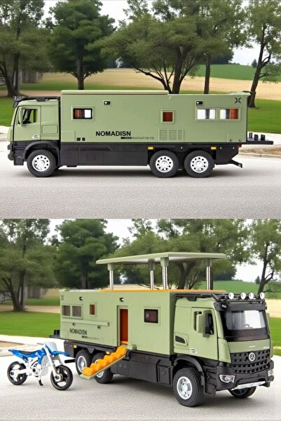 BYCEGU 95620 Pull and Drop Motorized Toy Model Caravan with Sound and Light