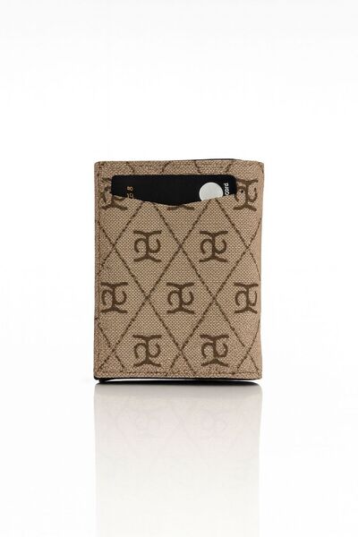 AVCA Men's Vegan Leather Black Cash Money Compartment Sliding Mechanism Wallet Card Holder