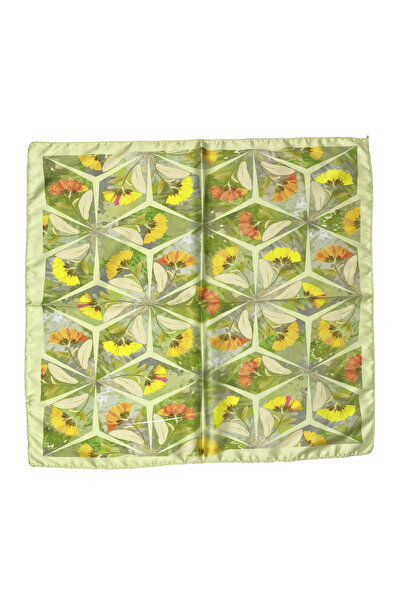 Sultan İpek Çiçek Desenli Fular / Bandana 52x52