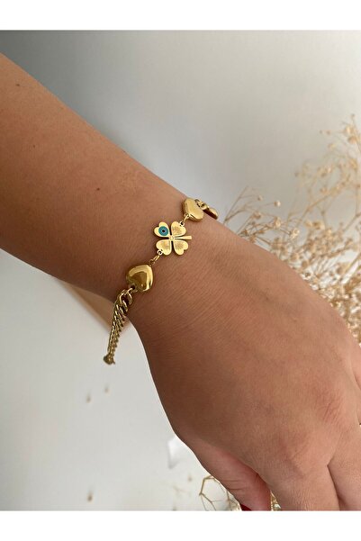 staınless steel سوار من الفولاذ بتصميم البرسيم مع تفاصيل سحرية