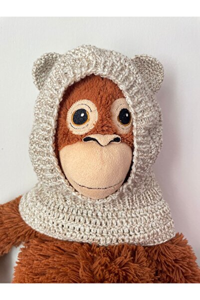 The Cloudish Shop Bebek Çocuk El Örgüsü Örme Boyunluklu Bere Balaklava krem s...