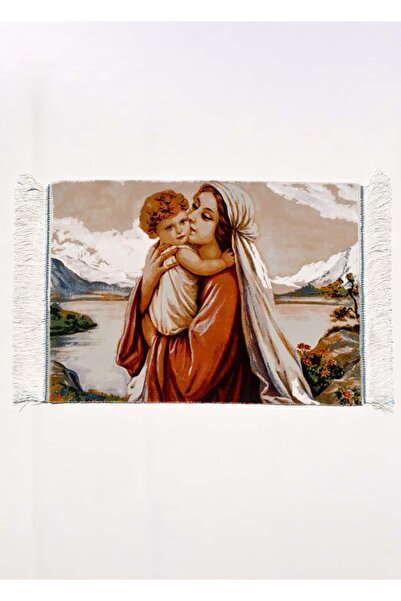 Meryem Ana ve Hz. İsa Bambu Tablo Halı 50x70 cm (0.35 m²)