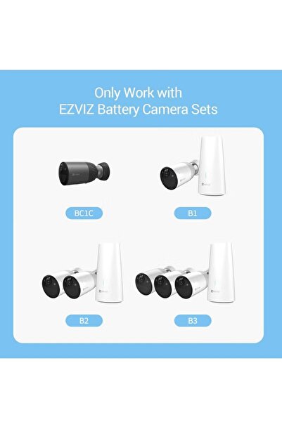 EZVIZ إيزفيز لوحة شمسية لإمداد الطاقة لكاميرا المراقبة اللاسلكية في الأماكن الخارجية منفذ type-c