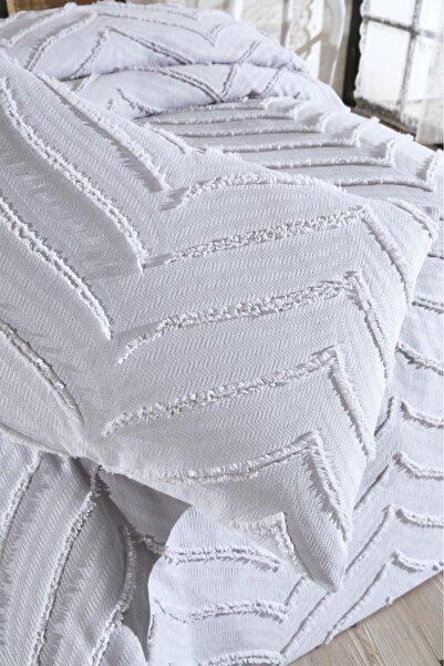 Çeyiz Diyarı Sementina 2 Parça Tek Kişilik Pike Takımı Gri