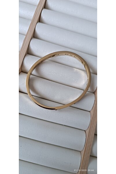 ARİ TAKI Roman Numeral Steel Gold Handcuffs
