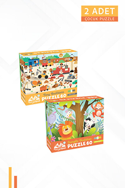 Neverland 2 ADET 60 PARÇA - TINY BUILDERS (MİNİK İNŞAATÇILAR) VE JUNGLE BUDDIES (ORMAN ARKADAŞLARI)