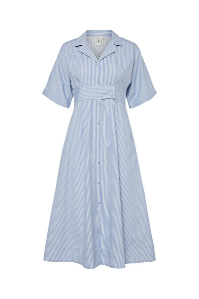 YAS Γυναικείο Φόρεμα-Πουκάμισο Μπλε YAS-26037276 CLEAR SKY STRIPES