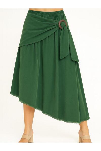 Hanımefendi Butik İtalyan Kadife Önden Bağlamalı Kadife - YEŞİL