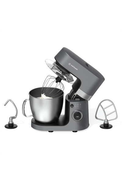 Nutricook Stand Mixer 1300W, 6.3L Bowl, 10 Speeds, Planetary Action, Grey