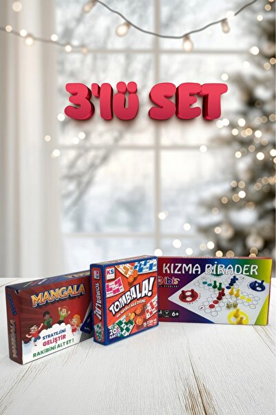 Vovo Store 3’lü Kış Keyfi Masa Oyunu Seti (Tombala – Kızma Birader – Mangala)
