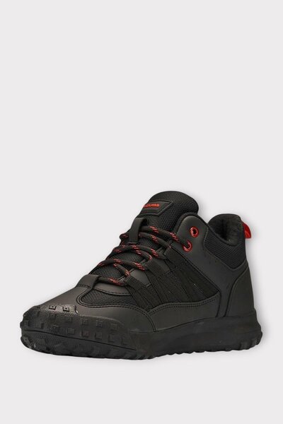 Liger Ανδρικές μπότες πεζοπορίας εξωτερικού χώρου ανθεκτικές στο νερό και το κρύο ΜΑΥΡΟ - ΚΟΚΚΙΝΟ